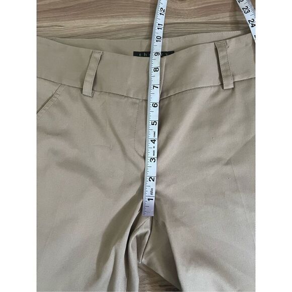 THEORY Low-Rise Beige Cotton Twill Flare Leg Pants w/ Pockets sz 12 - Picture 8 of 10